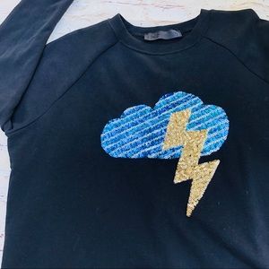 TRF Zara lightening bolt cloud sweatshirt